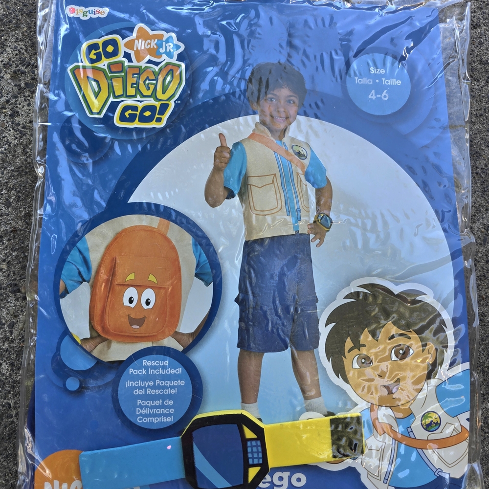 Vintage 2006 Go Diego Go Costume with Rescue Pack! NEW!